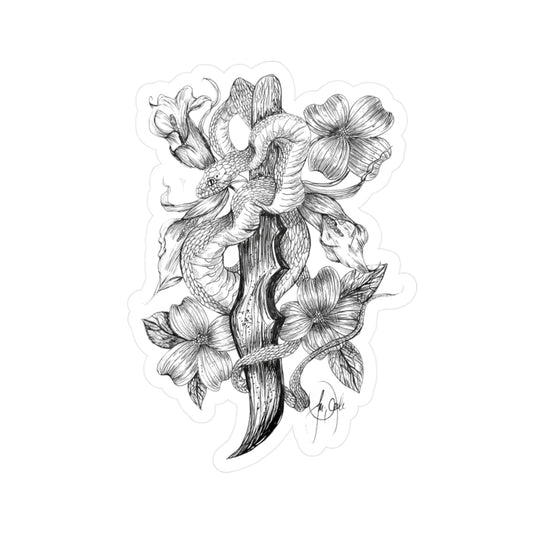 Dogwood Serpent Kiss-Cut Sticker