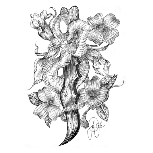 Dogwood Serpent Art Print