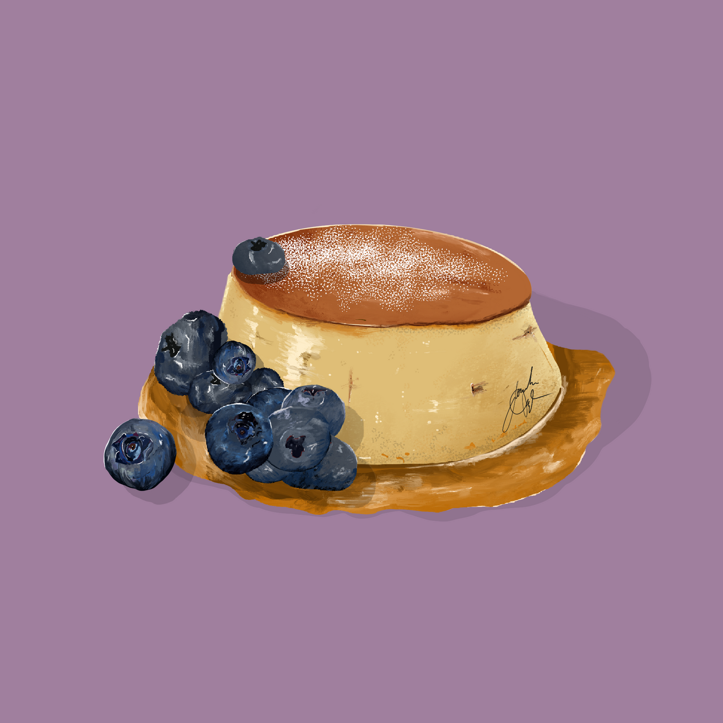 Blueberry Flan